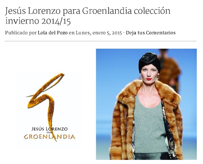 Jesús Lorenzo para Groenlandia colección inverno 2014/2015. Fiancee Bodas.