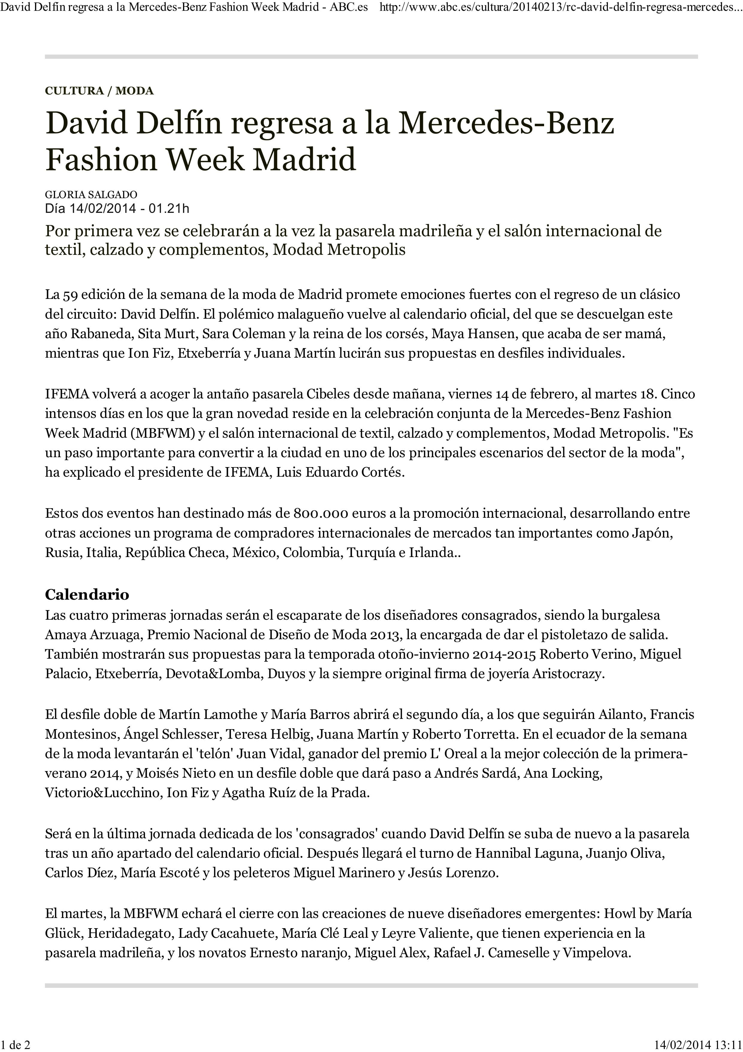 Mercedes-Benz Fashion Week Madrid 2014