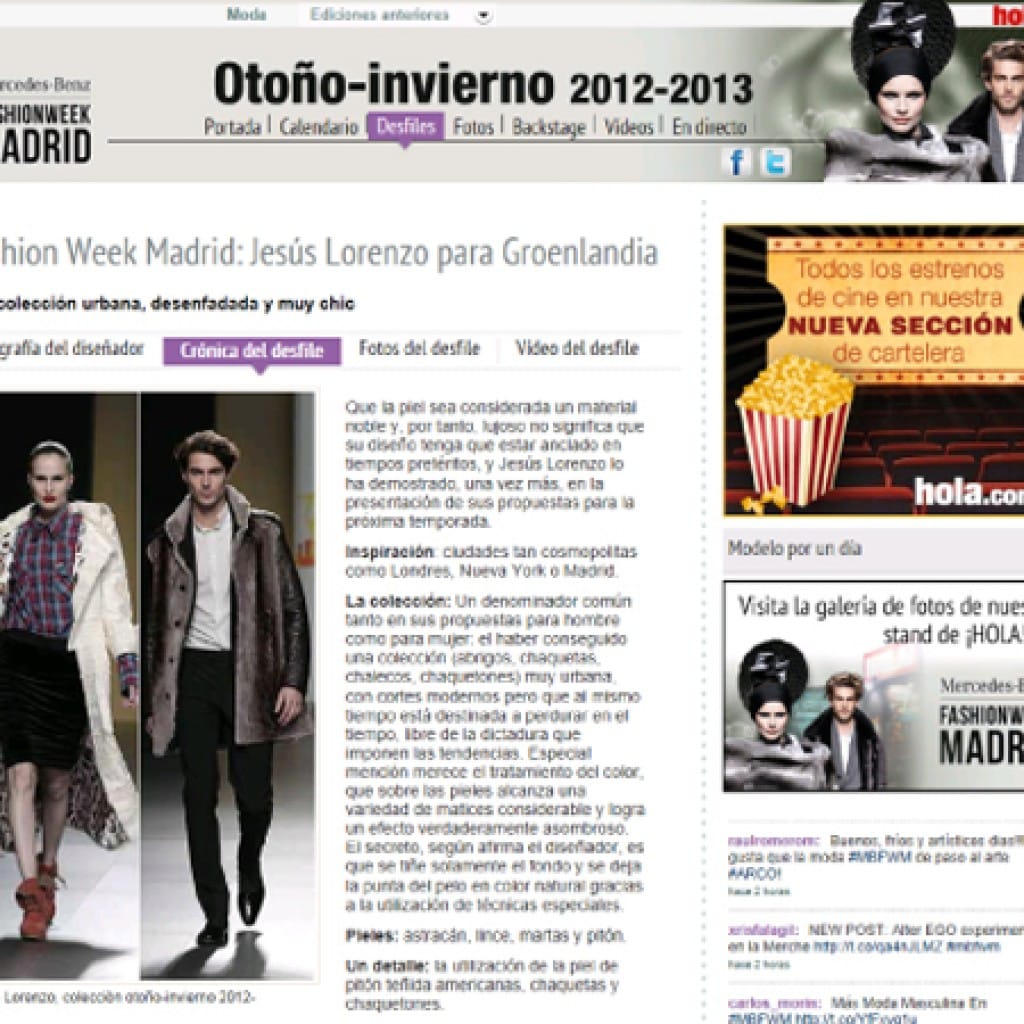 Fashion Week Madrid: Jesús Lorenzo para Groenlandia Una colección urbana, desenfadada y muy chic